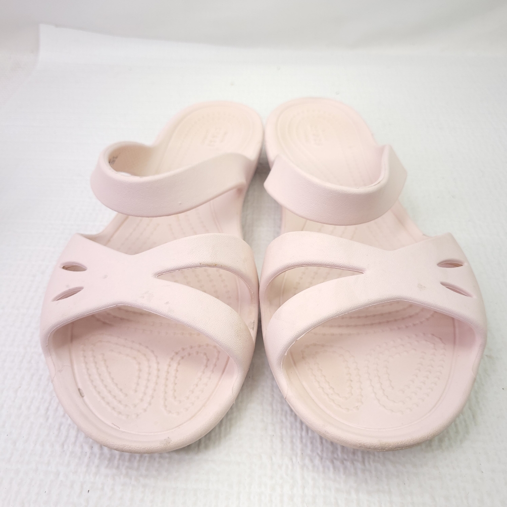 Crocs Kelli Iconic Comfort Strappy Slide Sandals Light Pink Shoes Womens Size 8